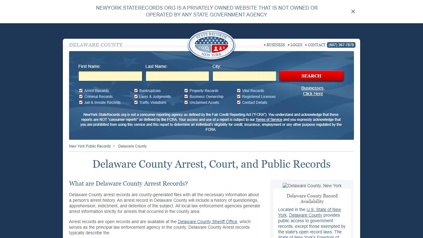 Delaware County Arrest, Court, and Public Records